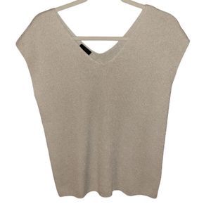 Talbots sleeveless silver knit blouse